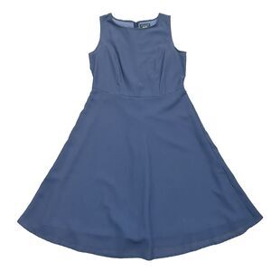 Venus Size 8 Steel Blue Chiffon Sleeveless A Line Fit and Flare Skater Dress